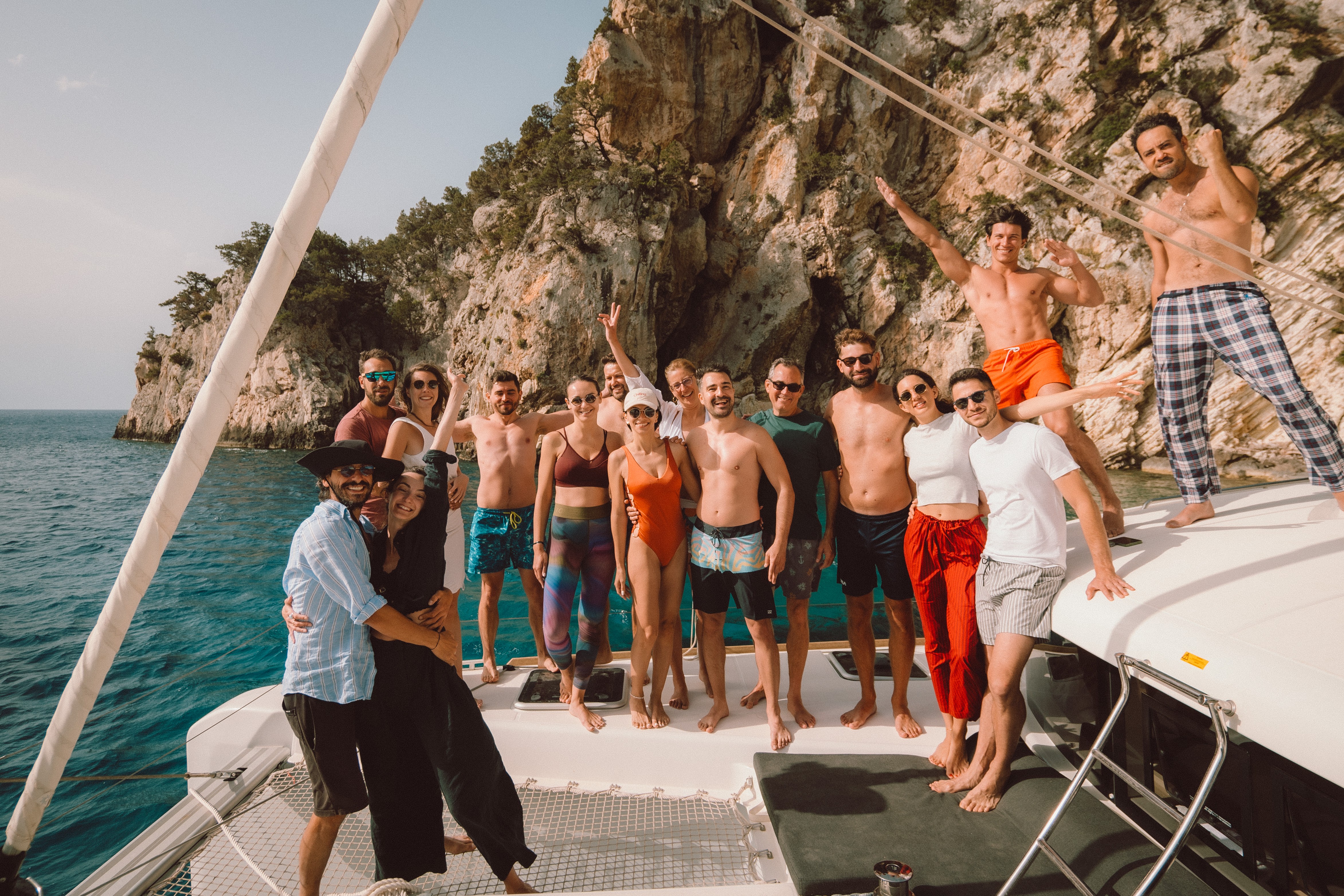 Group photo on yacht